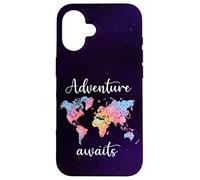 Adventure Awaits Mandala World Map Travel Outdoor Camping Case for iPhone 16