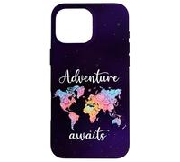 Adventure Awaits Mandala World Map Travel Outdoor Camping Case for iPhone 16 Pro Max