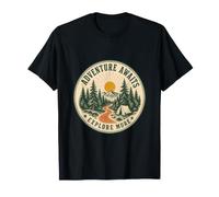 Adventure Awaits Retro Outdoor Emblem T-Shirt