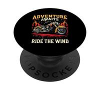 ADVENTURE AWAITS RIDE THE WIND Vintage Motorcycle PopSockets Adhesive PopGrip