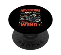 ADVENTURE AWAITS Ride The WIND Vintage Motorcycle PopSockets Adhesive PopGrip