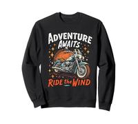 ADVENTURE AWAITS RIDE The WIND Vintage Motorcycle Sweatshirt