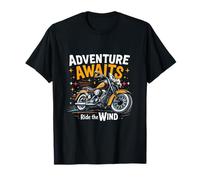 Adventure Awaits Ride The Wind Vintage Motorcycle T-Shirt