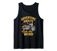 Adventure Awaits Ride The Wind Vintage Motorcycle Tank Top