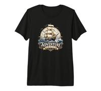 Adventure Awaits Sailing Ship Ocean Voyage Nautical Premium T-Shirt