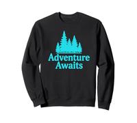 Adventure Awaits Turquoise Trees Forest Sweatshirt
