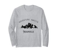 Adventure Awaits Vacation Travel Nashville Long Sleeve T-Shirt