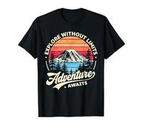 Adventure Awaits Washington State Retro Sunset Mt Rainier T-Shirt