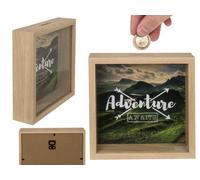 Out of the blue Money Box, Wood, Green, Standard Size