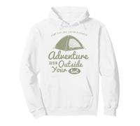 Adventure Begin Outside Your Tent Camping Outdoor Quote Pullover Hoodie