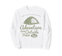 Adventure Begin Outside Your Tent Camping Outdoor Quote Sweatshirt