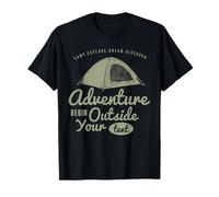 Adventure Begin Outside Your Tent Camping Outdoor Quote T-Shirt