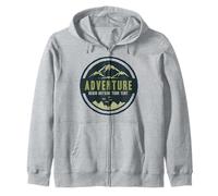 Adventure Begin Outside Your Tent Outdoor Journey Zip Hoodie