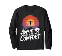 Adventure begins at the edge of comfort, Adventure Design Long Sleeve T-Shirt