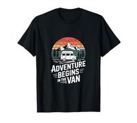 Adventure Begins in The Van Road Trip Camper Life T-Shirt