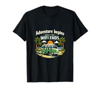 Adventure Begins Where The WiFi Ends Beach Van T-Shirt