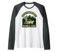 Adventure Buddies Hiking Trails Wagging Tails Love Dogs Raglan Baseball Tee