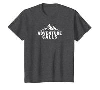 Adventure Calls Mountain Peaks Outdoor Explorer T-Shirt, Kids, Dark Heather Grey, 8 Years