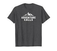 Adventure Calls Mountain Peaks Outdoor Explorer T-Shirt, Men, Dark Heather Grey, L