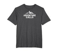 Adventure Calls Mountain Peaks Outdoor Explorer T-Shirt, Men's Big and Tall, Dark Heather Grey, 5X Tall