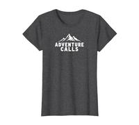 Adventure Calls Mountain Peaks Outdoor Explorer T-Shirt, Women, Dark Heather Grey, L