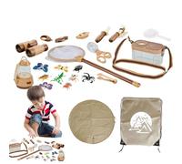 Adventure Camping Kit - Pretend Play Equipment, Survival Backpack Toy Stove | Toddler Exploration Tools Game, Mini Campfire Skills toy set, Learning Hiking Pack for Little Scouts Trip Kit