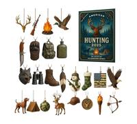 Adventure Christmas Countdown Calendar 2025, 2D Acrylic Christmas Hunting Advent Decorative Charm Decor -Survival Kit Calendar Advent For Camping, Fishing