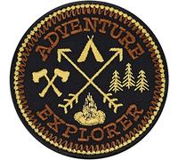 Adventure Explorer Sew on Patch - Wanderlust Iron on Patches for Hikers, Nomads, Wanderers - Upgrade Clothing Designer Patches for Jackets, Jeans, Backpacks, Hats, Shirts - 70X70 mm