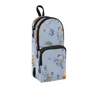 Adventure Fox Light Blue Pencil Case, Big Capacity Pen Bag with Compartment Students Schoolbag Shape Stationery Organizer Pencil Pouch Marker Case for School Office Work