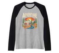 Adventure Has No Address Camper Road Trip Raglan Baseball Tee