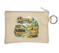 Adventure in the Great Outdoors Key Chain Coin Purse Beige