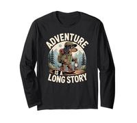 Adventure is a Long Story, Cute Weiner Dog with a Backpack Long Sleeve T-Shirt