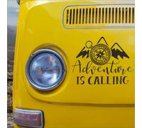 Adventure is Calling - Camper Vinyl Decal - Will Apply to Most Surfaces - Vehicles, Camper Vans, Bumper Sign Decal 20cm x 15.4cm
