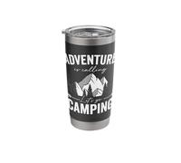 Adventure is Calling Let's go Camping Funny Camping Stainless Steel Insulated Tumbler