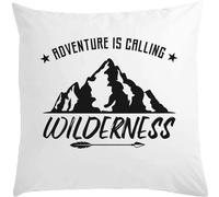 Adventure Is Calling Wilderness White Pillow 40x40cm With Filler White