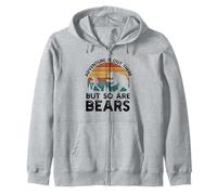 Adventure Is Out There But So Are Bears Funny Hiking Camping Zip Hoodie