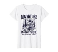 Adventure is Out There But So are Serial Killers Van Camp Value Graphic T-Shirt, Women, White, S
