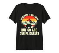 Adventure is Out There Funny Camping Retro Design Premium T-Shirt