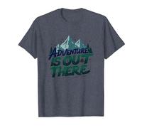 Adventure is Out There Mountain Camping T-Shirt, Men, Heather Blue, M
