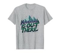 Adventure is Out There Mountain Camping T-Shirt, Men, Heather Grey, XL