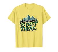 Adventure is Out There Mountain Camping T-Shirt, Men, Lemon, 3XL