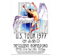 Adventure Island MCR Retro Vintage Old Rock Music Poster Led Zeppelin US Tour 1977 Picture Wall Art Decor A4