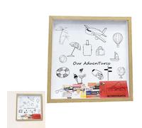 Adventure Keepsake Box - Travel Ticket Storage, Life Memory Organizer | Wooden Slot Frame Archive Case, Handcrafted Storage Display Holder for Ticket Stub Collection Souvenir Travel Memento Home Desk