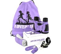 Adventure Kidz Outdoor Exploration Kit, Children’s Binoculars, Flashlight, Compass, Fox Whistle, Magnifying Glass, Backpack. Great Gift Set for STEM, Pretend Play, Ages 3+