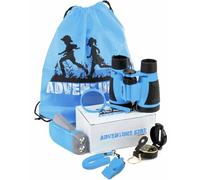 Adventure Kidz Outdoor Exploration Kit, Children’s Binoculars, Flashlight, Compass, Fox Whistle, Magnifying Glass, Backpack. Great Gift Set for STEM, Pretend Play, Ages 3+