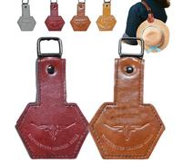 Adventure Magnetic Hat Clip, Hat Magnet Clip for Travel on Bag, Handcrafted Leather Cap Clips with Easy Clip-On Design, Caps Holder for Backpack, Luggage, Outdoor Hiking, Camping Trips(Brown+Red)