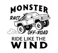 Adventure Monster Truck Graphic Vinyl Art Sticker 42x42.6cm Do not Damage The Wall Surface Black