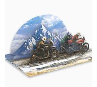 Adventure Motorcycle 3D Pop-Up Card | Ride Beyond Mountain Biking & Touring Scene | 5"x7" Includes Envelope and Message Note | Unique Gift for Motorcyclists, Travel Enthusiasts, and Father's Day