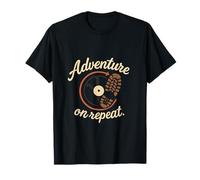 Adventure On Repeat Wanderlust Vinyl Hiking Boot Graphic T-Shirt
