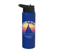 Adventure On The Waves Retro Yacht Stainless Steel Insulated Water Bottle
